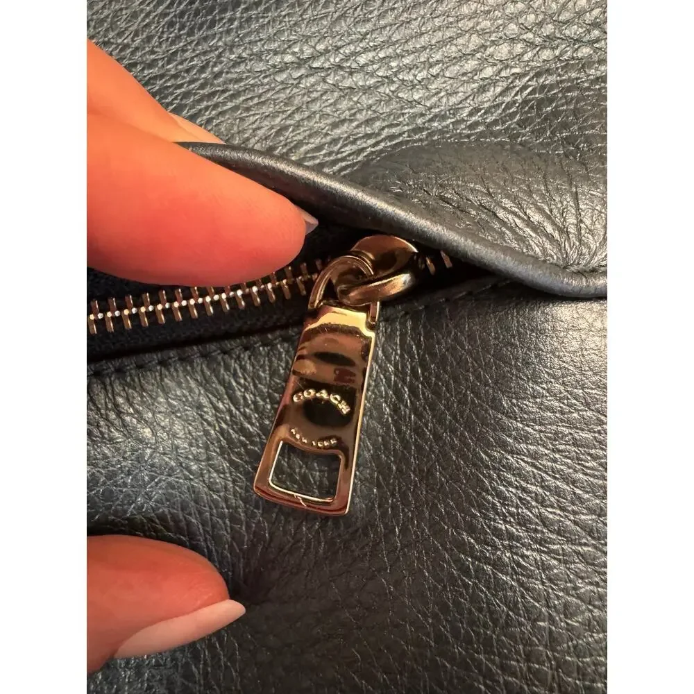 Coach Scout Hobo F34312 Navy Polished Pebble Leather Shoulder Crossbody Bag